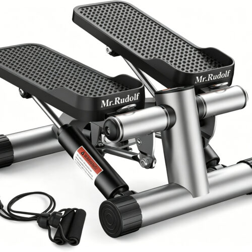Mr.Rudolf Mini Hydraulic Stair Stepper Exercise Machine with Resistance Bands, Portable Twist Stepper for Full Body Home Leg Butt Workout Training