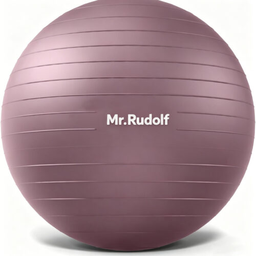 Mr. Rudolf Exercise Ball with Pump - Anti-Burst Fitness Equipment for Yoga, Core Training & Stability - Home Gym Swiss Ball for Office & Pregnancy